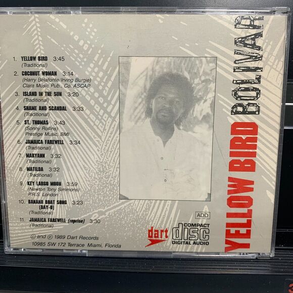 BOLIVAR "Yellow Bird" 1989 CD, Jamaican Farewell, Key Largo Moon, DART REC Miami - Picture 2 of 2
